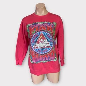 Pink Floyd Women’s Large Hot Pink Band Logo Graphic Print Sweatshirt
